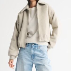 Abercrombie & Fitch Women's Bubble Hem Wool Blend Coat Jacket XXS NWT